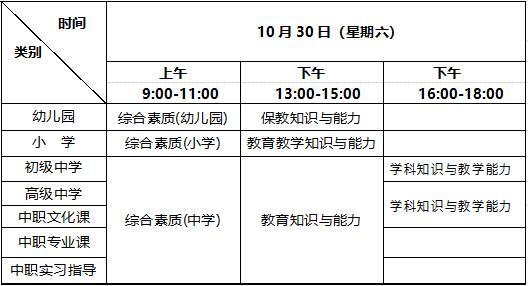 重庆2021下半年教师资格证笔试考试时间！