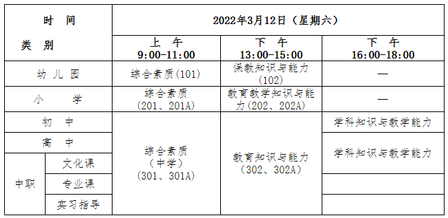 2022上半年重庆中小学教师资格考试时间！2